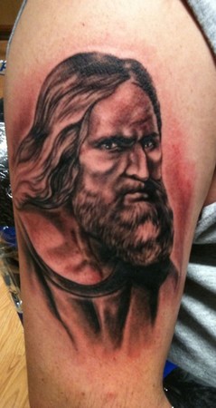 Ty McEwen - Saint Jude portrait tattoo